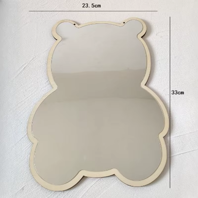 Miroir décoratif en forme d'ours et de lapin pour chambre de bébé et d'enfant, décoration d'intérieu