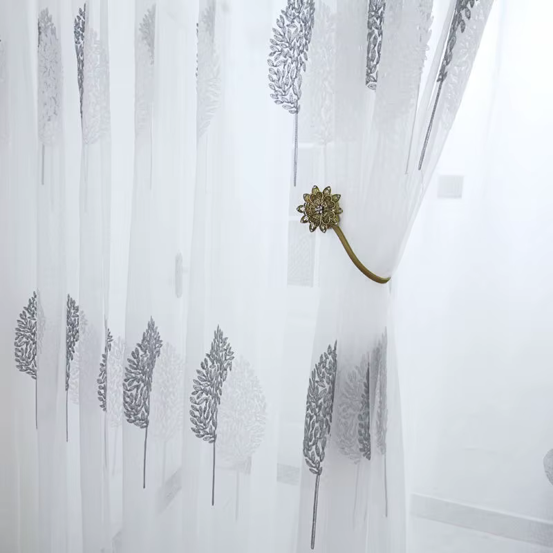 Rideaux en Tulle pour salon, balcon, chambre à coucher, translucide, moderne, brodé, gaze, écran de 