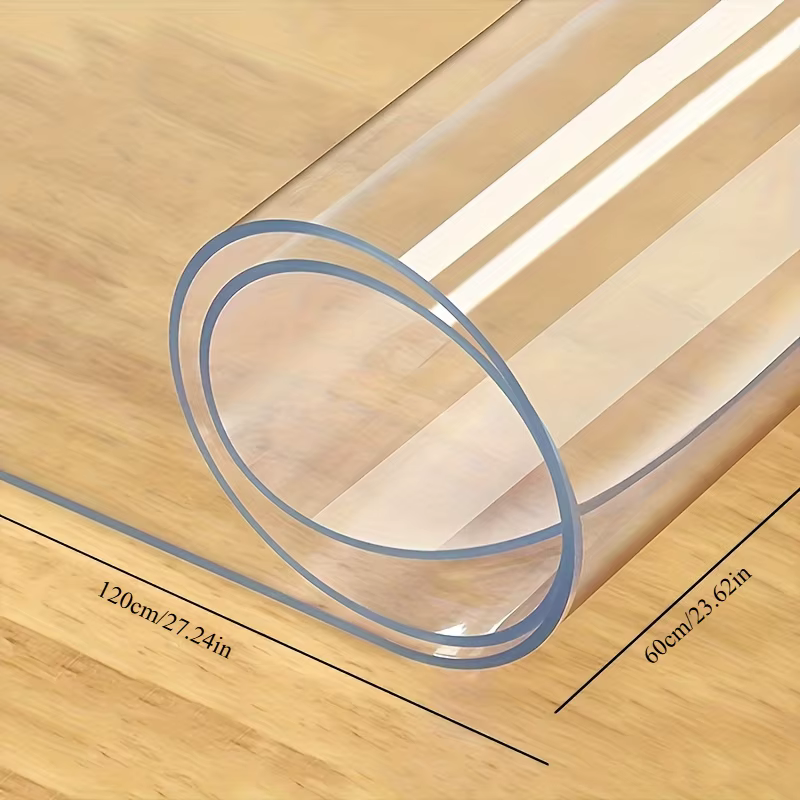 Nappe en PVC transparente haut de gamme, rectangulaire, pour tables de bureau et de salle à manger, 