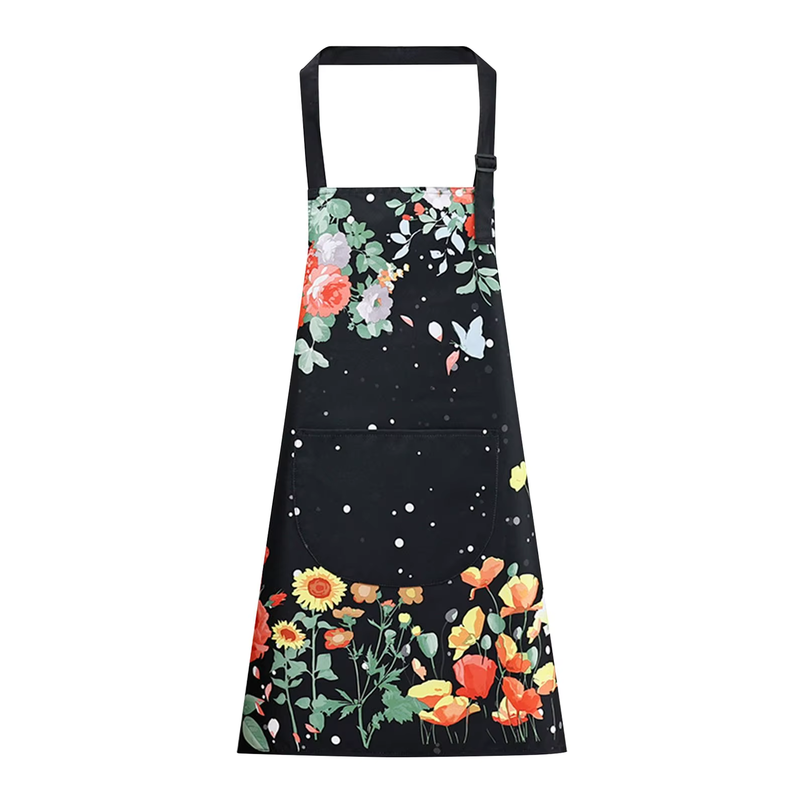 Tablier de cuisine tendance, motif floral coloré créatif, tablier multifonctionnel, accessoire utile