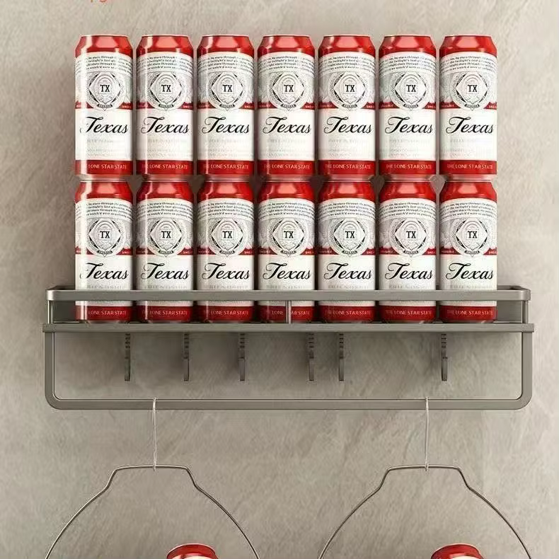 Étagère de salle de bain sans perçage, porte-serviettes mural, organisateur de rangement double couc