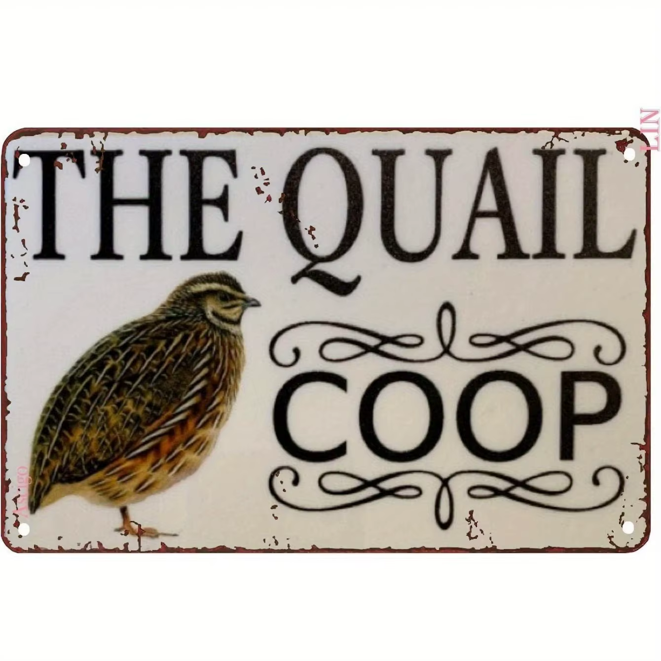 Panneau métallique pour caille Coop, décor de ferme rustique avec motif d'oiseau de caille, Construc