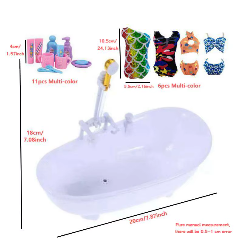 Ensemble de salle de bain pour poupées, jouets pour enfants, meubles miniatures pour maison de poupé