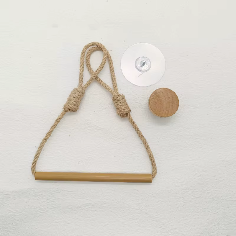 Porte-serviettes en bois de papier en rouleau de ficelle - Rangement mural pour serviettes en papier