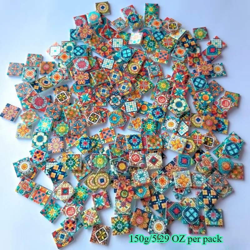 150/300g de pièces décoratives en verre mosaïque DIY par paquet, adaptées aux salons, cuisines, sall