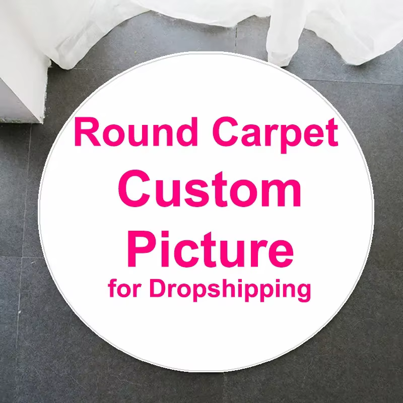 Tapis anti-aldes circulaire personnalisé avec logo pour la maison, parfait pour le salon, la chambre