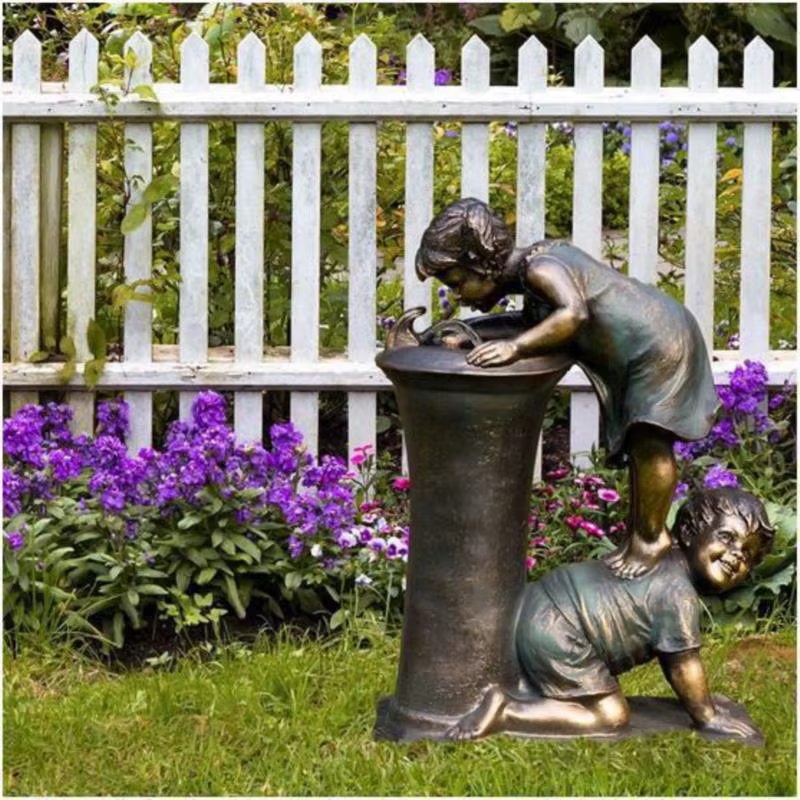 Statue de fontaine intérieure et extérieure, sculpture de jardin en résine, décoration d'art de cour