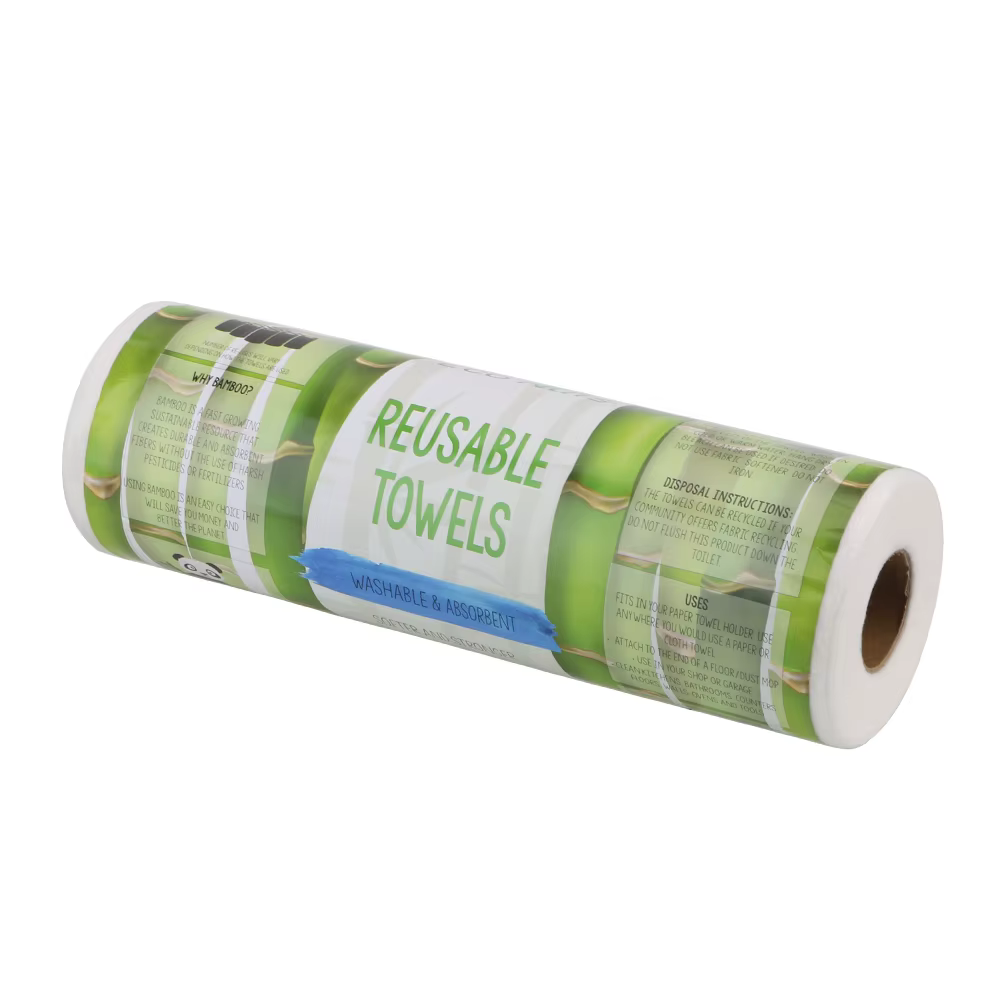 Serviettes en papier lavables en bambou, essuie-tout réutilisables, absorbantes, vaisselle, maison, 