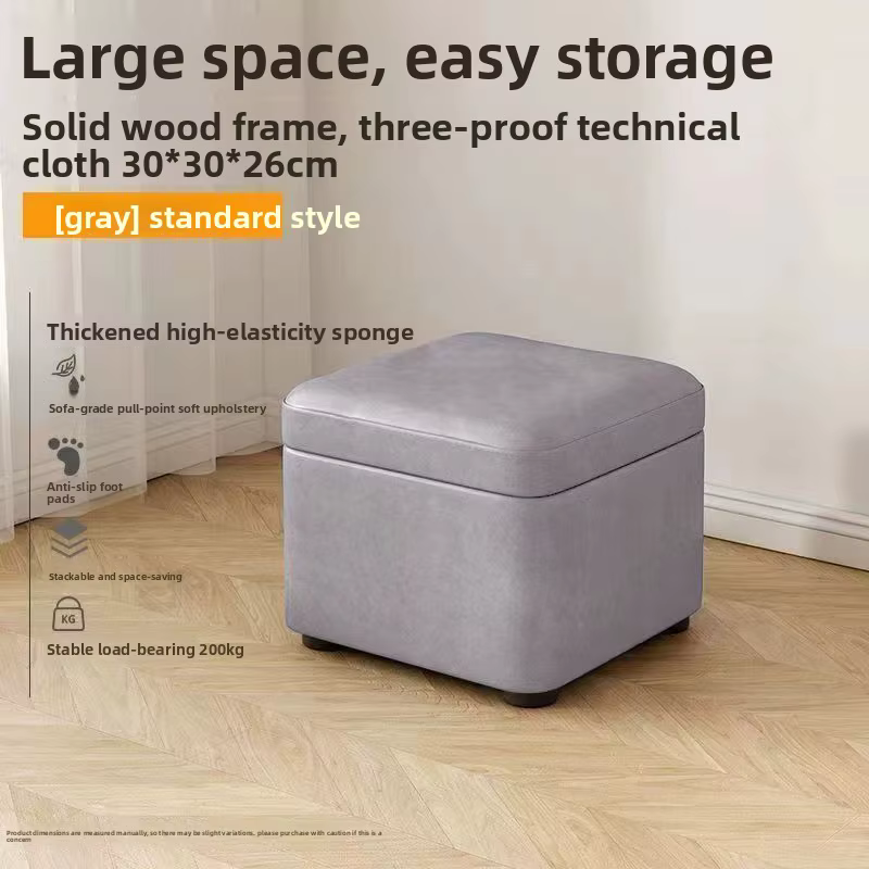 Pouf de rangement - Canapé organisateur rembourré avec compartiment caché pour salon