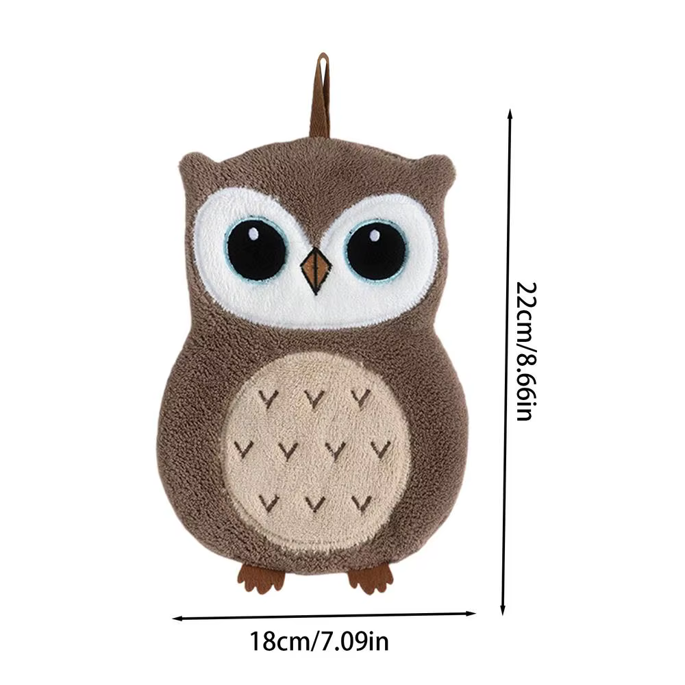 Serviette à main 1 pièce, serviette suspendue en forme de hibou mignon, serviette à main de cuisine,