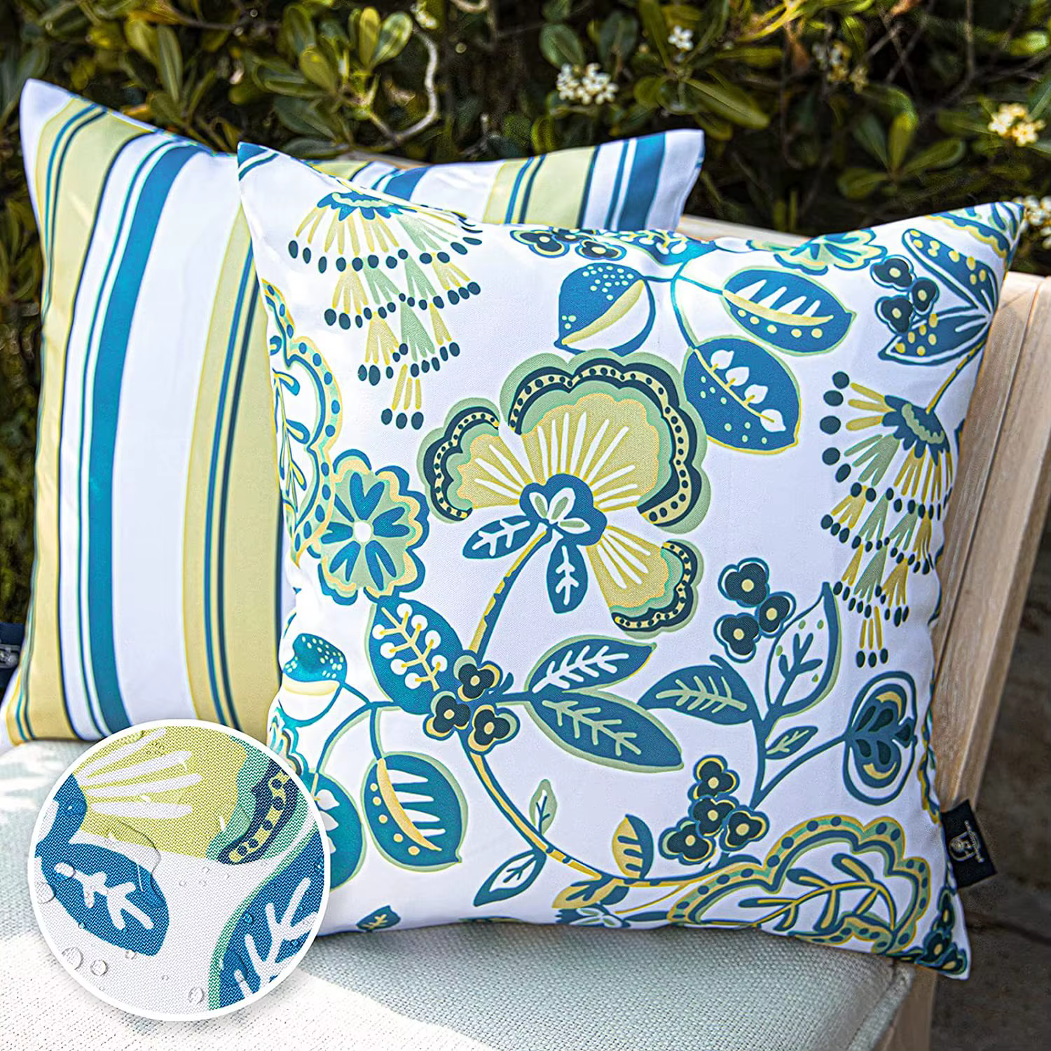 Lot de 2 housses de coussin imperméables pour extérieur, jardin, nouvelle housse de coussin en tissu