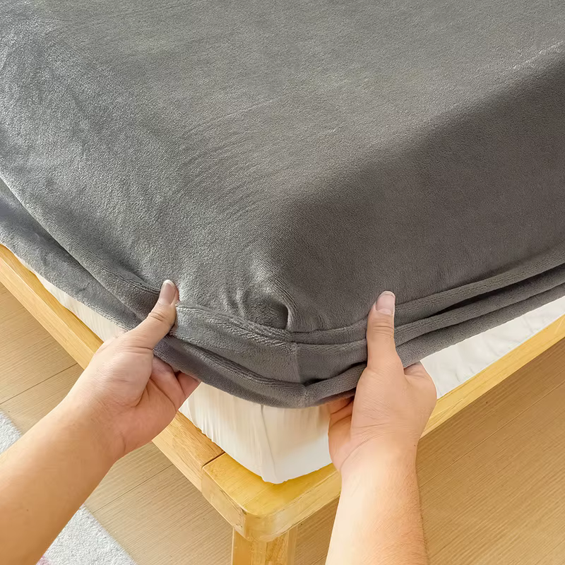 Drap-housse en flanelle super doux de qualité supérieure 1 pièce - Poches profondes 25 cm, résistant