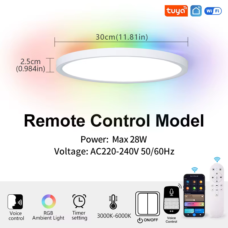 Collection AliExpress MARPOU TUYA Plafond Lampe Décor Led Lumière RGB APP Contrôle Vocal Alexa Googl