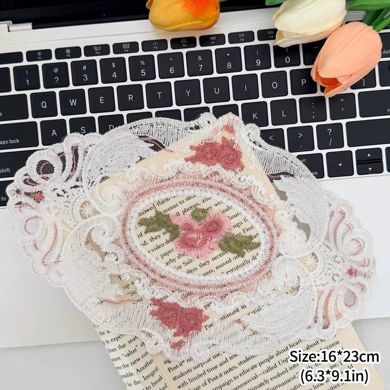 Nappe de Table Vintage en dentelle, dessous de verre brodé, napperon pour meubles d'armoire, décorat