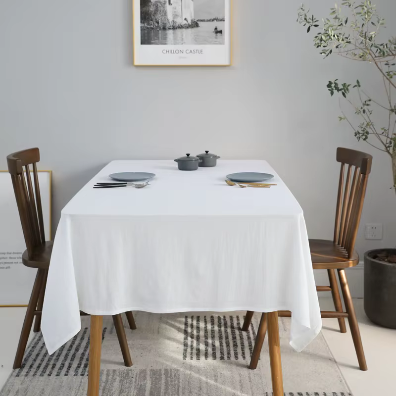 Nappe rectangulaire 100% coton antisalissure, couverture de Table décorative pour salle à manger/fêt