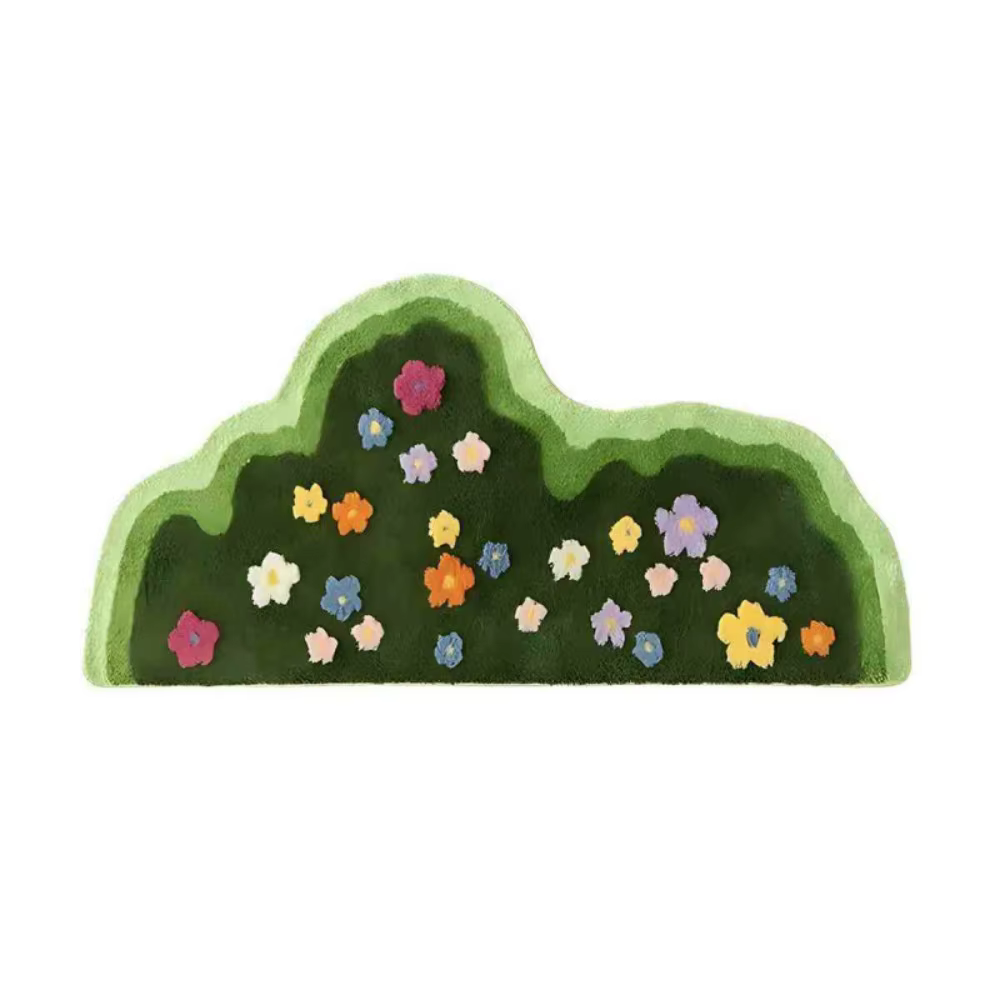 Tapis irrégulier en imitation cachemire à motif floral, antidérapant, absorbant, doux, décoratif, po