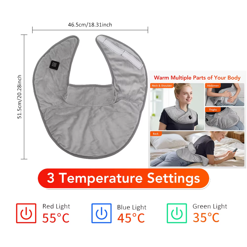 Coussin chauffant électrique pour le cou et les épaules, châle chauffant pour le dos, idéal pour la