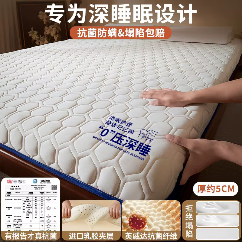 Coussin de matelas en latex, coussin pour dortoir d'étudiant, coussin de lit simple