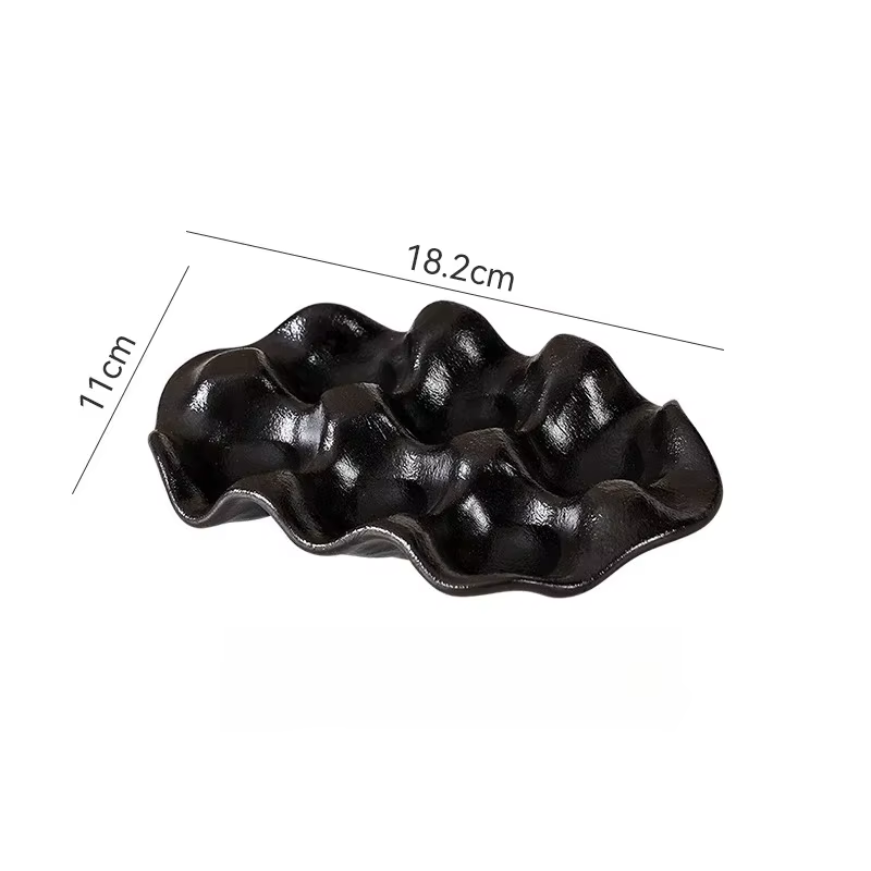 Plateau à œufs vintage en céramique, plateau minimaliste en céramique pour réfrigérateur, boîte de r