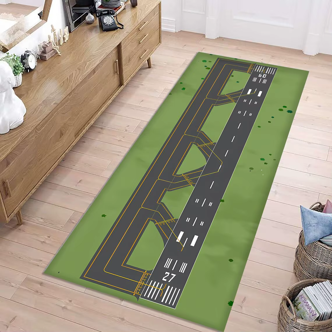 Tapis de sol Runway Runner, tapis de chemin de fer, tapis de route en herbe verte, tapis d'escalade,