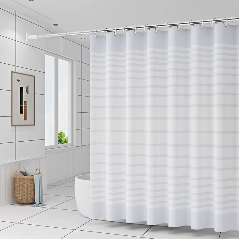 Rideaux de douche à rayures blanches, Style moderne Simple, pour salle de bain, tissu PEVA résistant