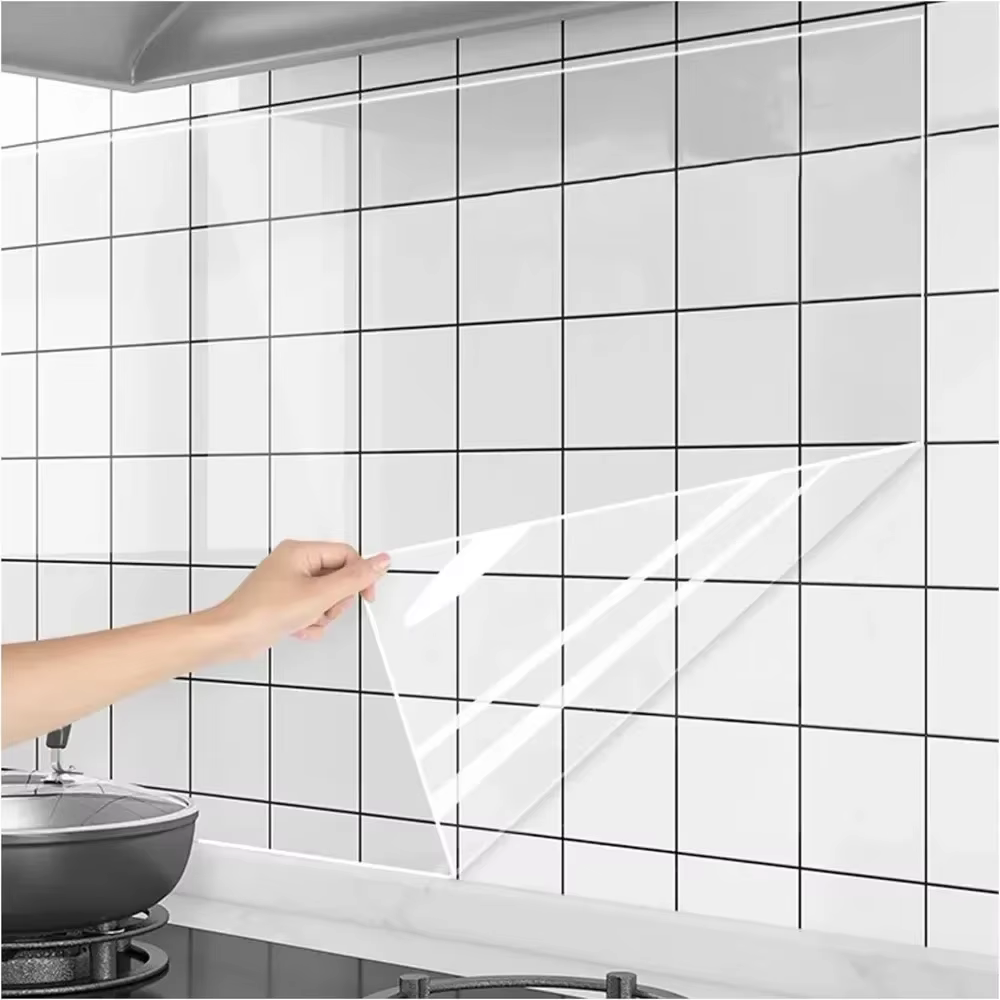 Film de protection mural pour cuisine, autocollant mural résistant à l'huile, pour armoire de poêle,