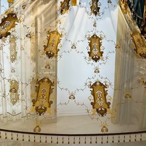 Rideaux européens de luxe pour salon chambre occultant brodé bleu velours fenêtre décor personnalisé