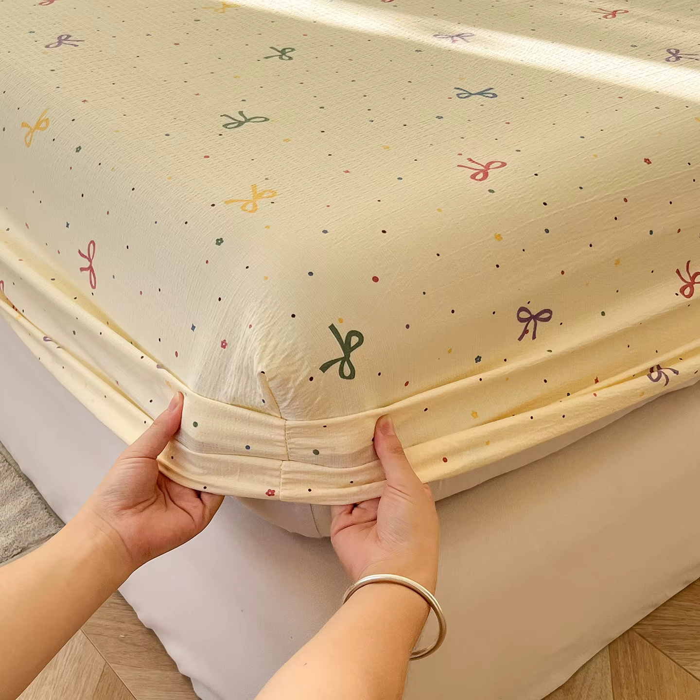 Drap-housse en tissu double épaisseur, poches profondes de 25 cm, doux, respirant, résistant au rétr