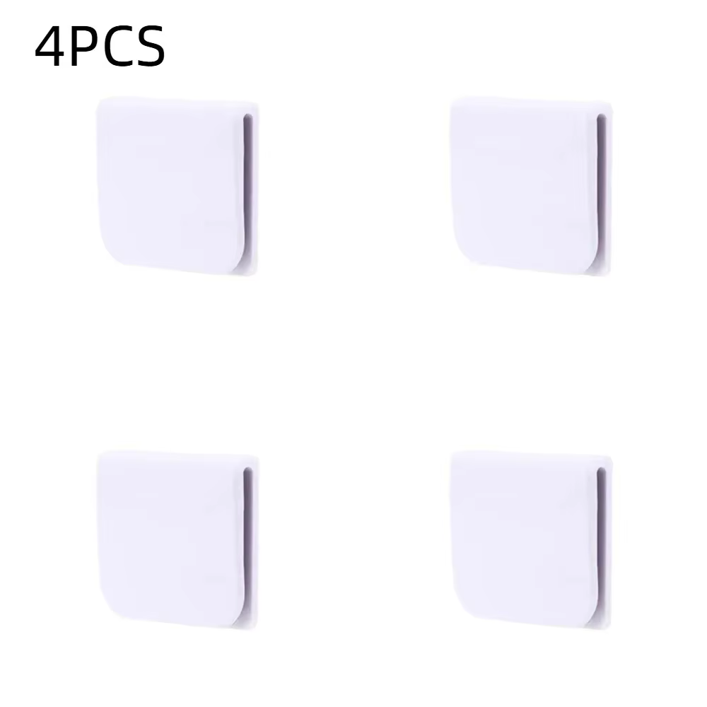 Clips pour rideaux de douche transparents, 4 pièces, ABS, coupe-vent, crochet fixe, supports de ride