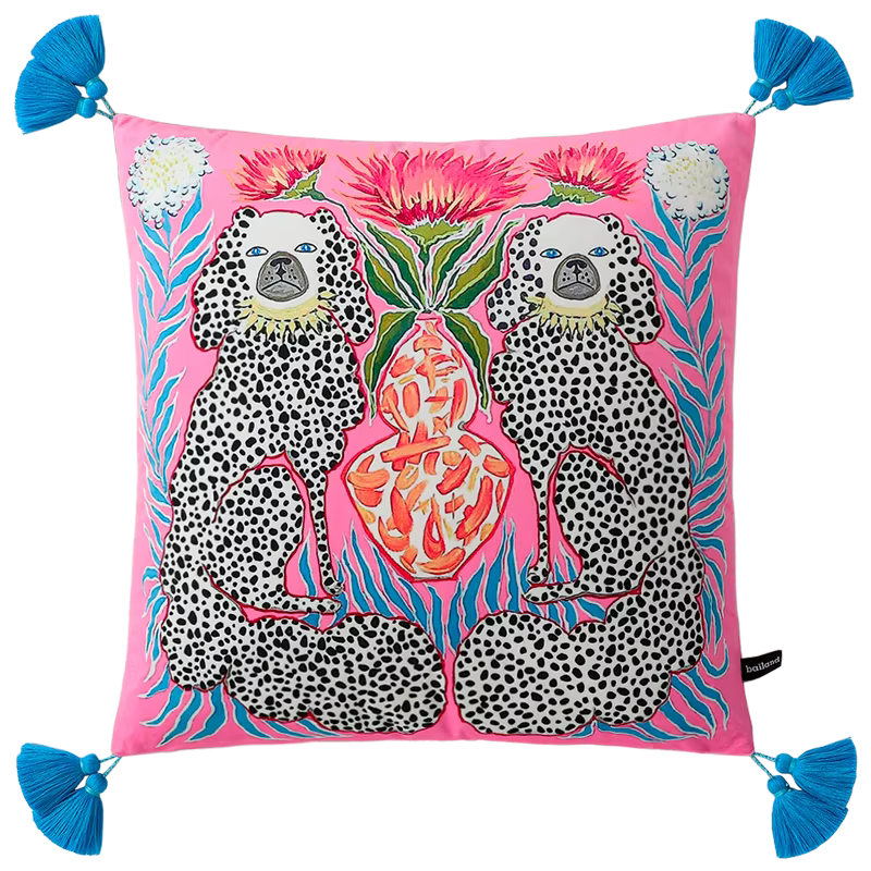 Housse de coussin Chinoiserie Zèbre avec pivoines asiatiques, taie d'oreiller décorative animaux mys