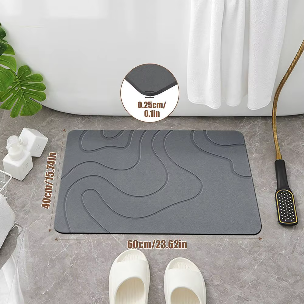 Tapis de bain en Diatomite, Super Absorption d'eau, tapis de salle de bain à séchage rapide, tapis d