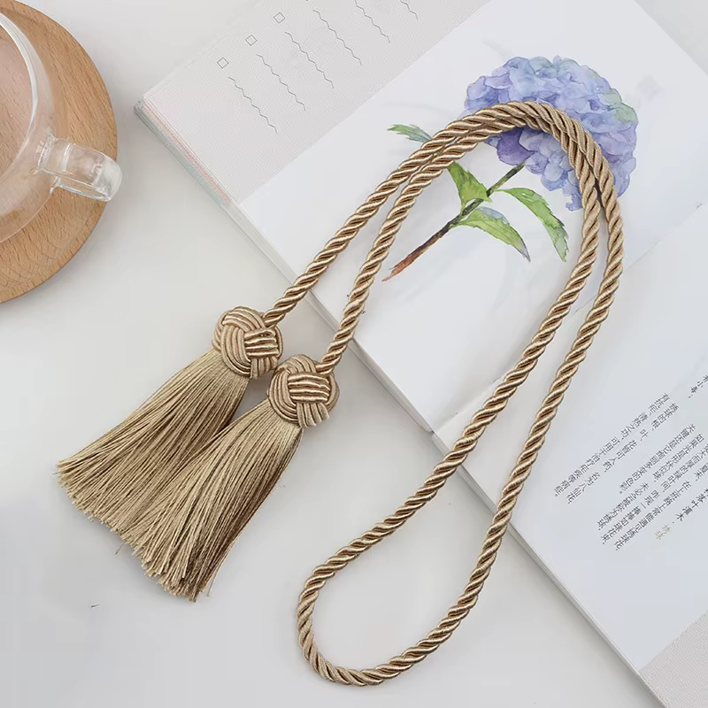 Curein – embrasses avec 2 glands à tête, Clips pour rideaux, attaches en corde, accessoires décorati