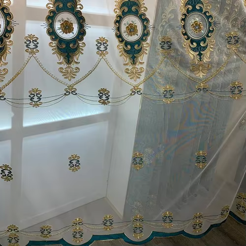 Rideaux de style européen pour salon salle à manger chambre rideaux de valance de luxe broderie tull
