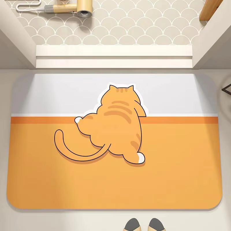 Tapis de salle de bain en boue de diatomées VIKAMAD, tapis de sol pour toilettes, tapis de sol absor