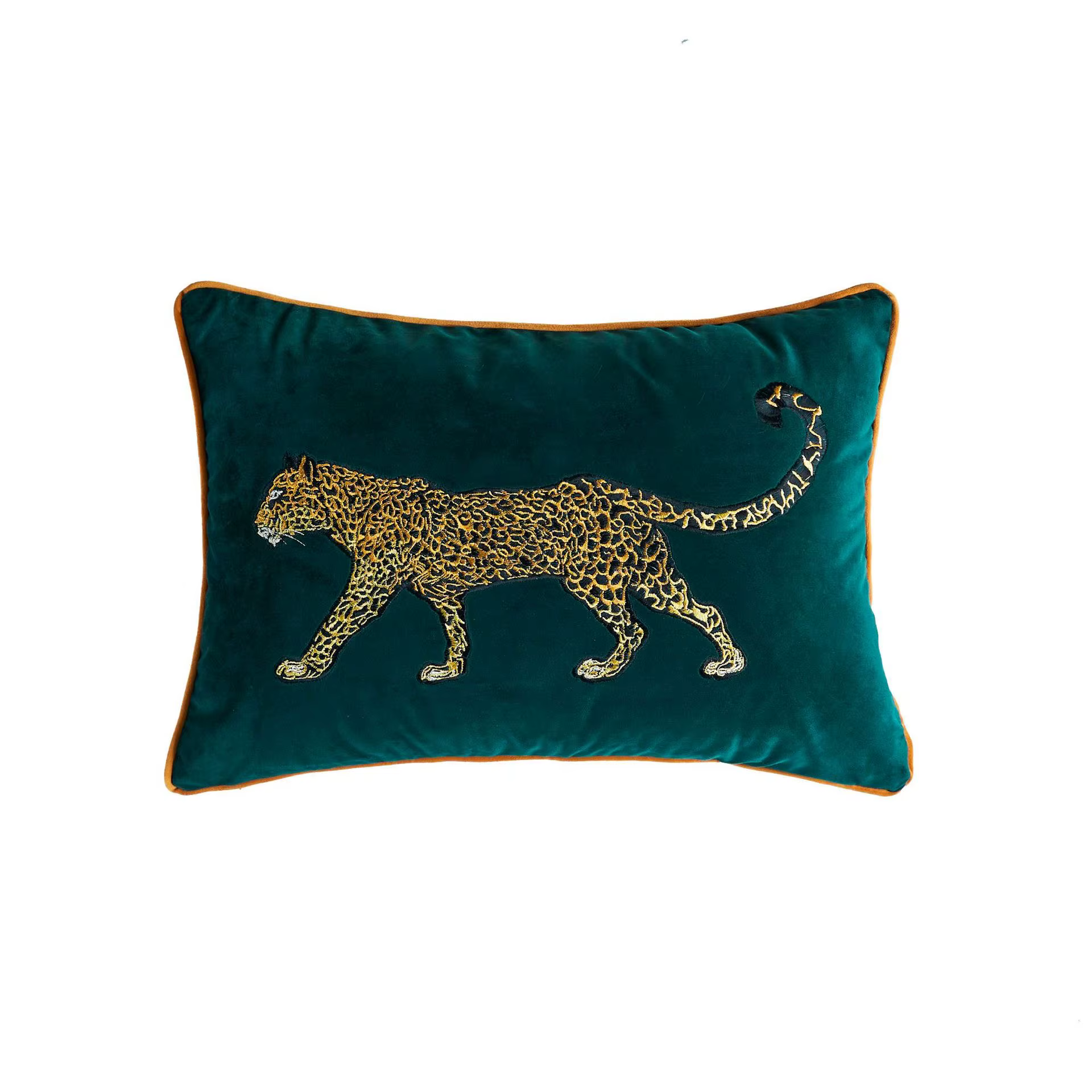 Housse de coussin décorative Medicci Home Cheetah Leopard, velours vert rétro, coussin décoratif de 