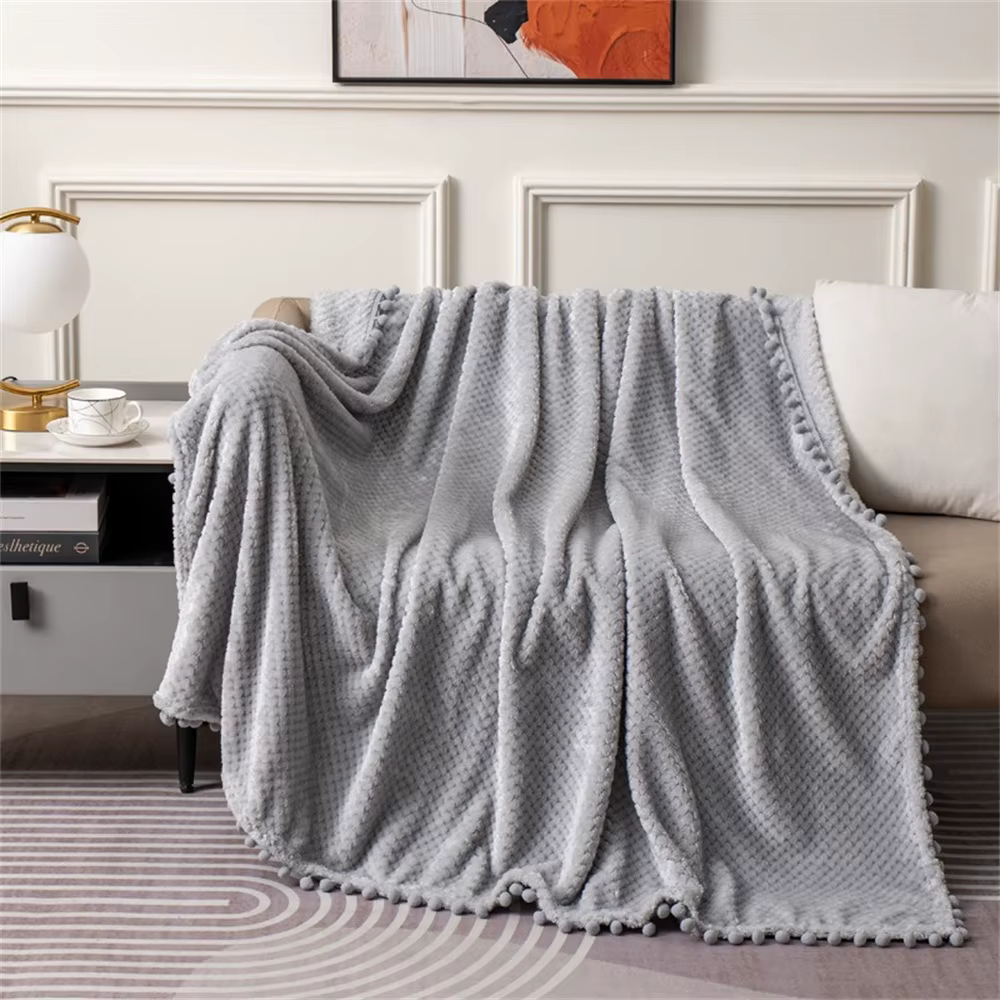 Couverture tricotée pour canapé, douce et épaisse, décorative, à carreaux, couvre-lit sur le lit, dé