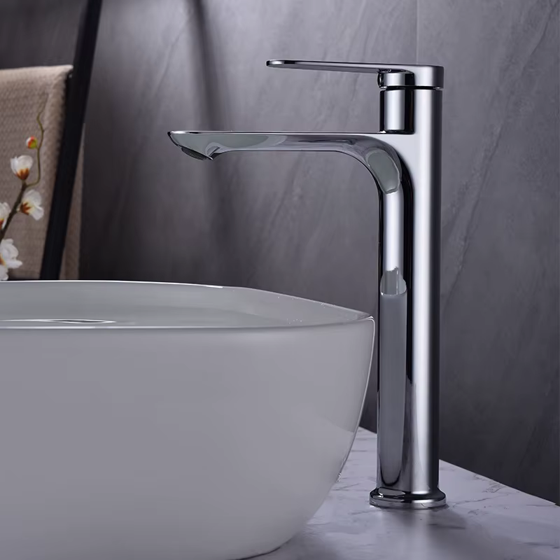 Nouveau robinet long pour lavabo de salle de bain, robinet chaud et froid pour lavabo de toilette, v