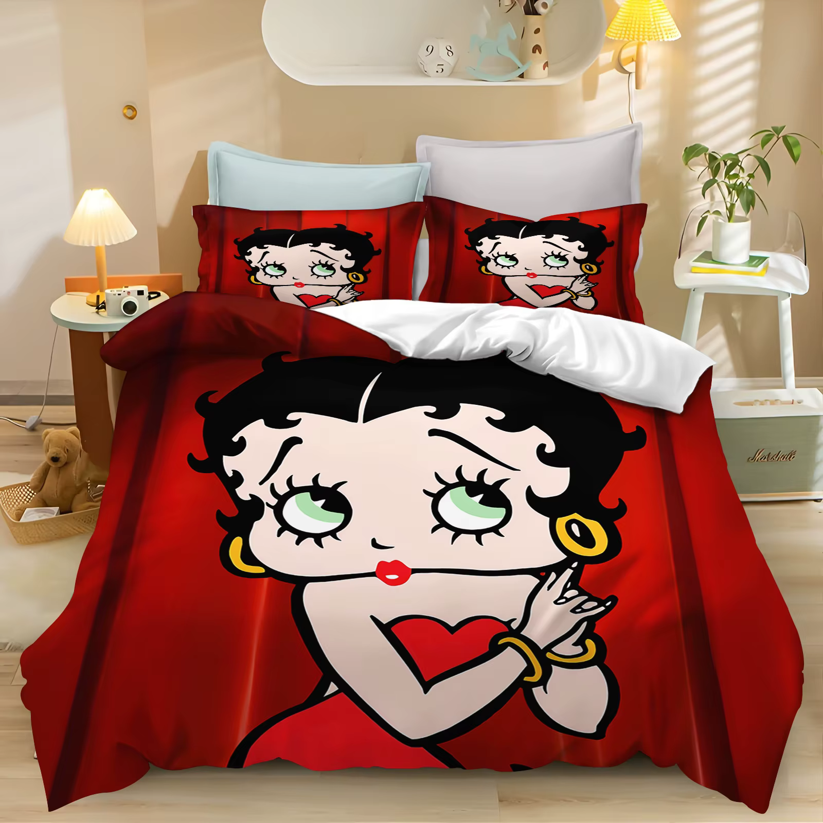 Ensemble de housse de couette B-BettyS Boop, ensembles de literie, ensembles de couette king size, e