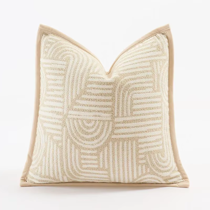 Housses de coussin en flocons d'avoine kaki de luxe français, housse de coussin décorative rétro géo