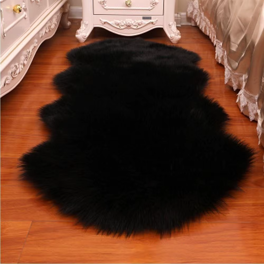 Tapis Shaggy Lea en peau de mouton artificielle pour la décoration intérieure, faux moelleux, doux, 