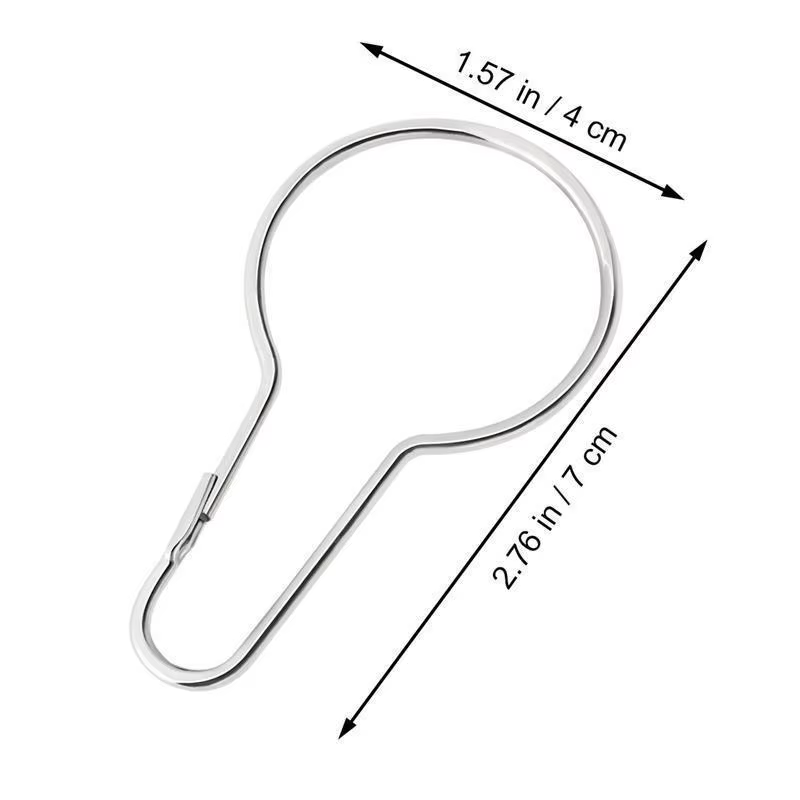 Crochets pour rideaux de douche, 20 pièces, rouleau coulissant, antirouille, pour salle de bain, tig