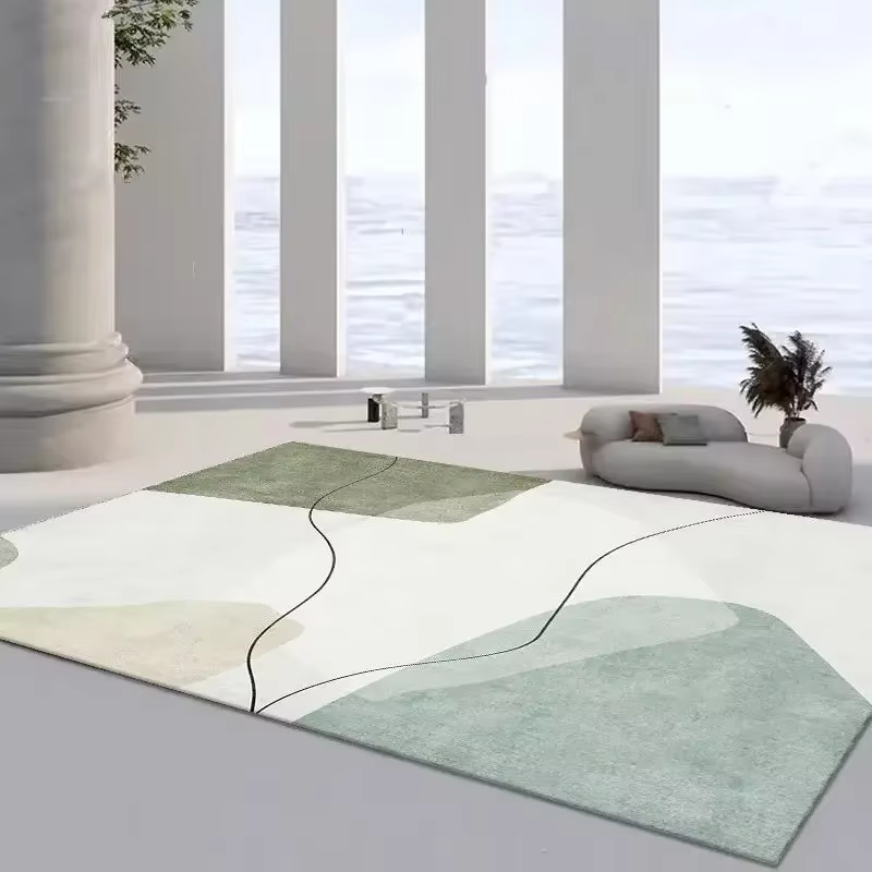 Tapis minimaliste japonais pour salon vert 200x300, grande surface, décoration de chambre à coucher,