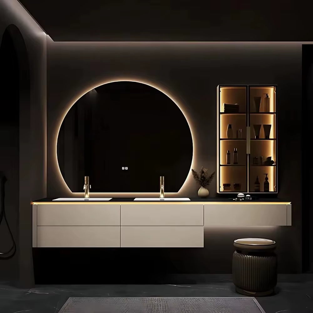 Salle De Bain Meuble Meuble Sall Panneaux En Bois Massif, Meubles Modernes Et Intelligents Pour L'am