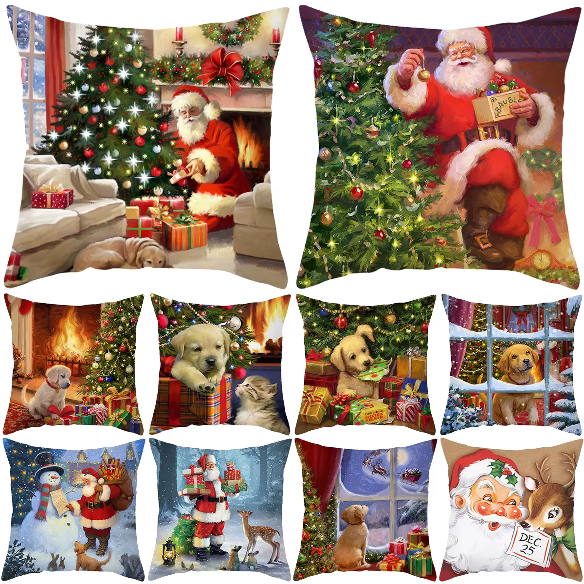Housse de coussin de noël