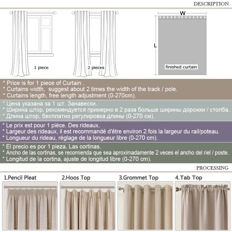 Rideaux transparents en lin beige pour salon