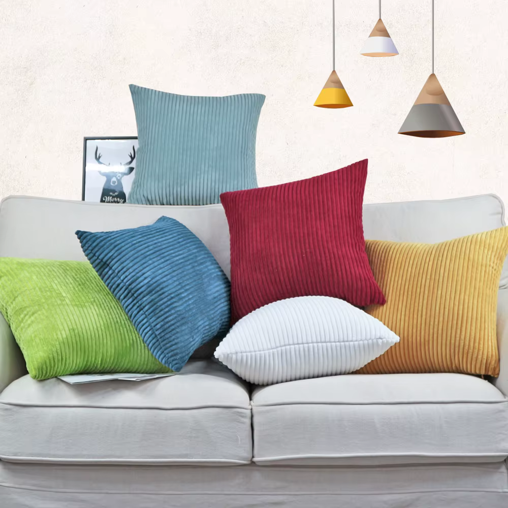 Housse de coussin en velours côtelé 35x35cm 50x70cm