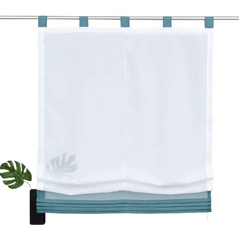 Rideau de cuisine en tulle romain pour fenêtre et balcon