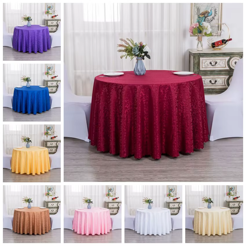 Couverture de nappe de mariage avec motif de luxe jacquard