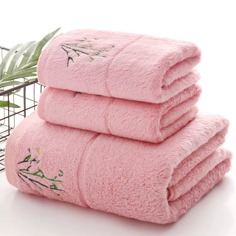 Ensemble de serviettes de bain en fibre de bambou à absorption rapide