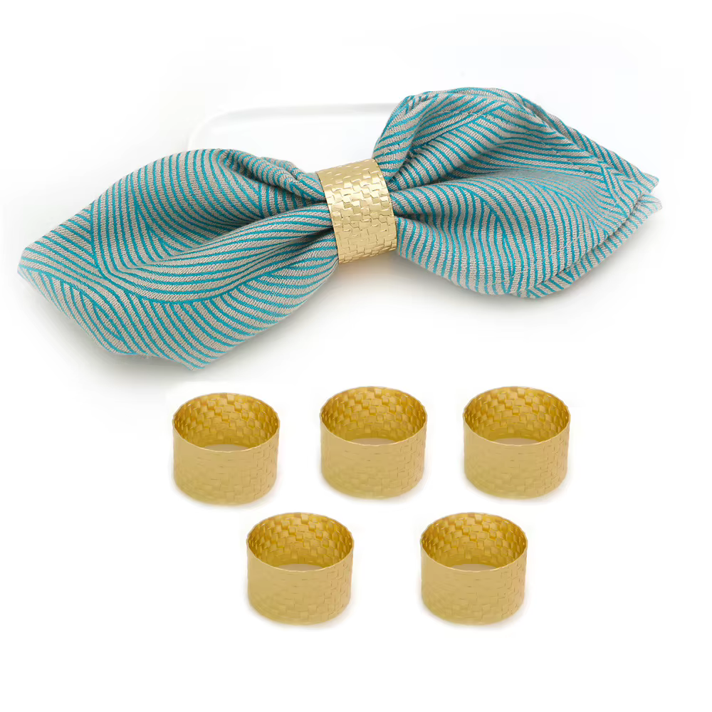 Lot de 100 Anneaux de Serviette Ronds en Métal pour Mariages